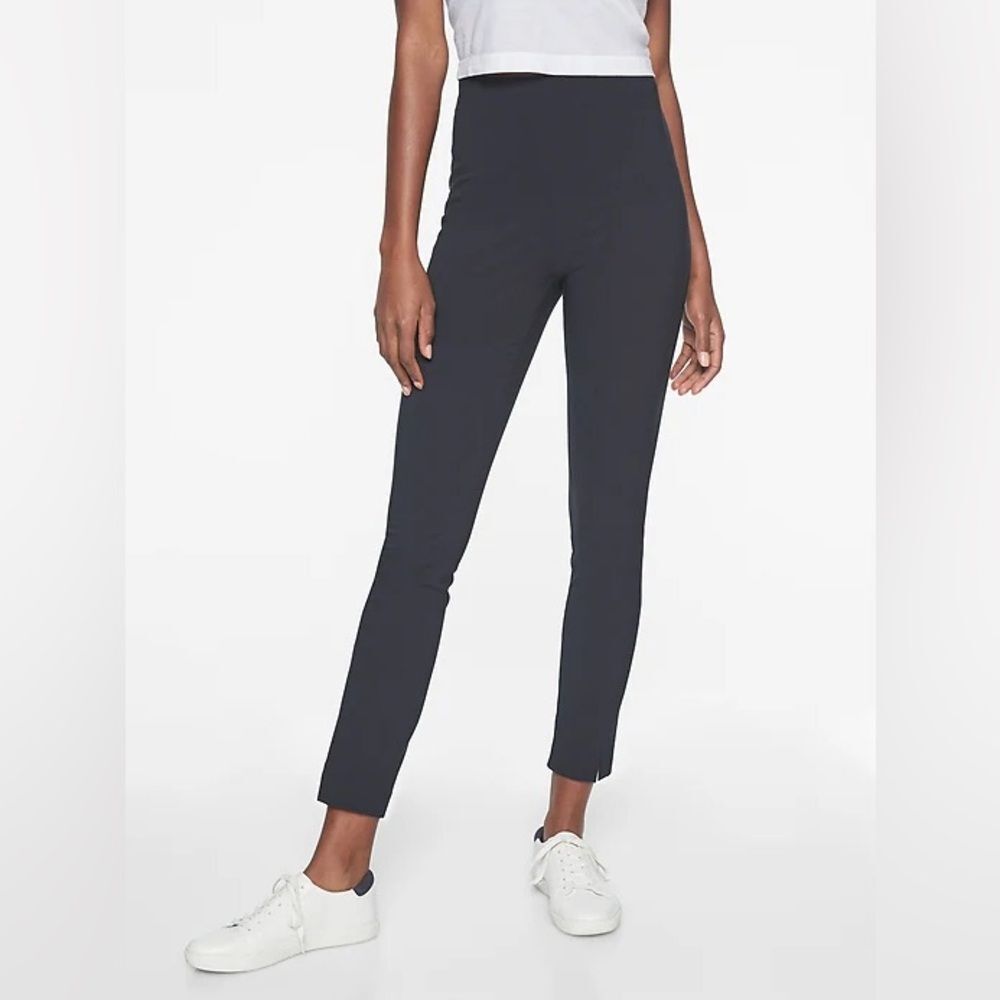 Athleta Wander Slim Crop Mid Rise Slit Skinny Travel Work Hiking Pants 12 Tall